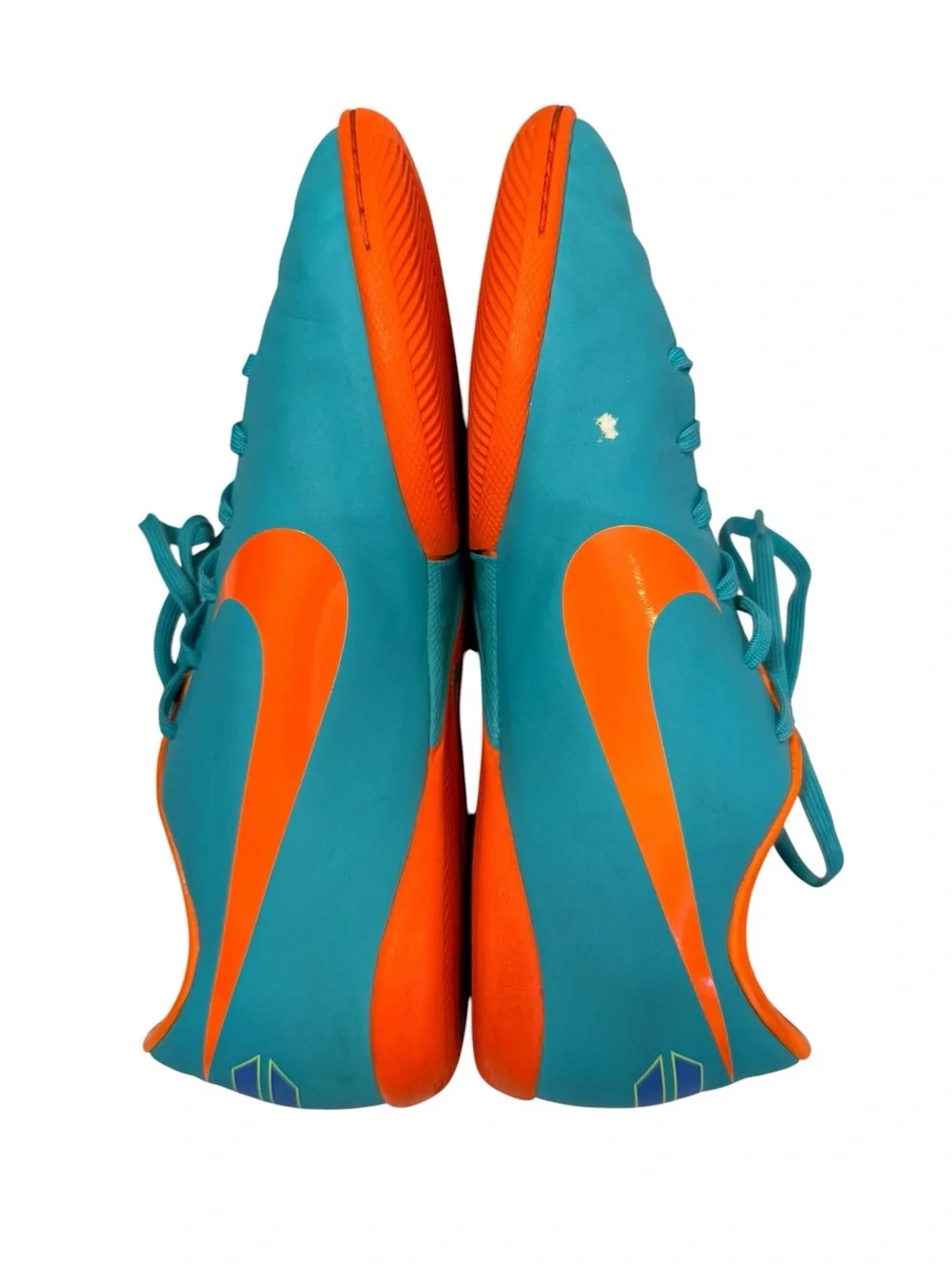 Nike Mercurial Indoor Soccer Shoes Youth 4Y Teal Orange Turf Cleats
